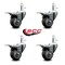 Service Caster 3'' Thermo Rubber Swivel 7/16'' Stem Caster Set with Total Lock Brake, 4PK SCC-GRTTL20S314-TPRB-716138-4 - alternate 3